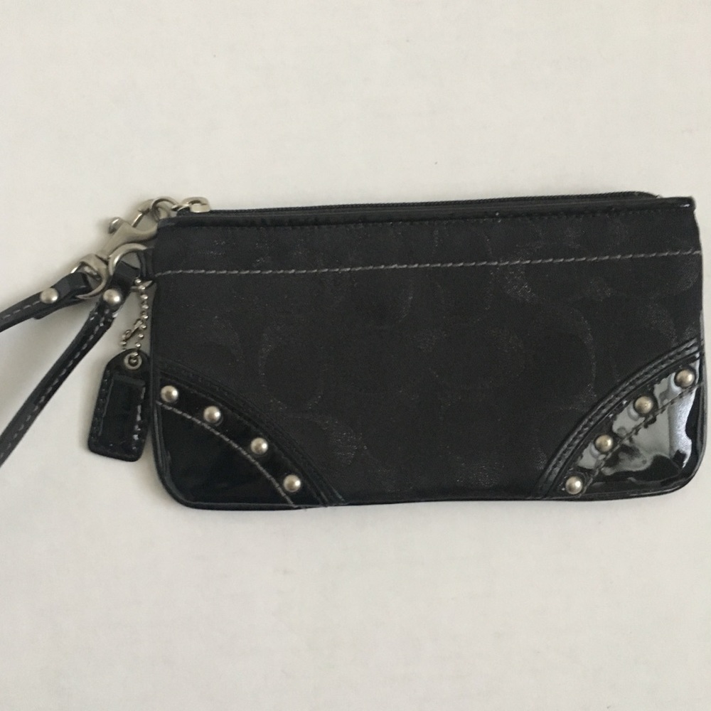 Small studded Coach wristlet